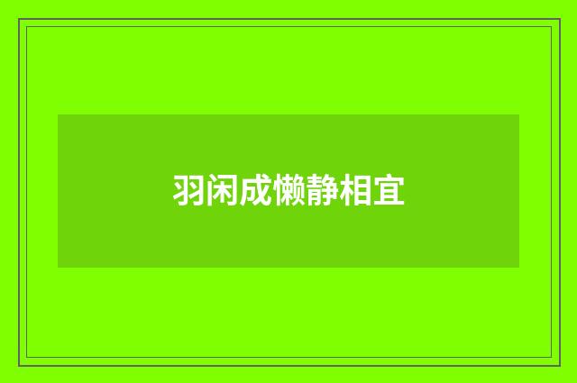羽闲成懒静相宜