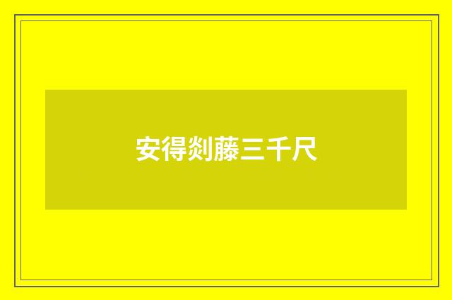 安得剡藤三千尺