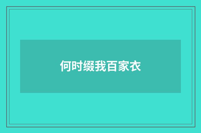 何时缀我百家衣