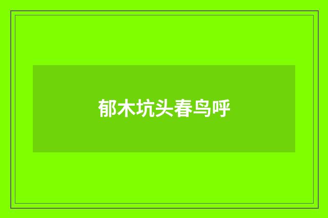 郁木坑头春鸟呼