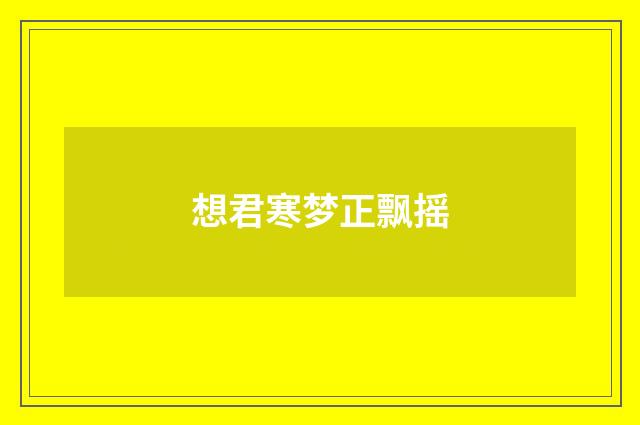 想君寒梦正飘摇
