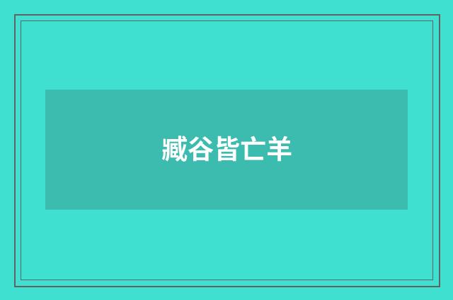 臧谷皆亡羊