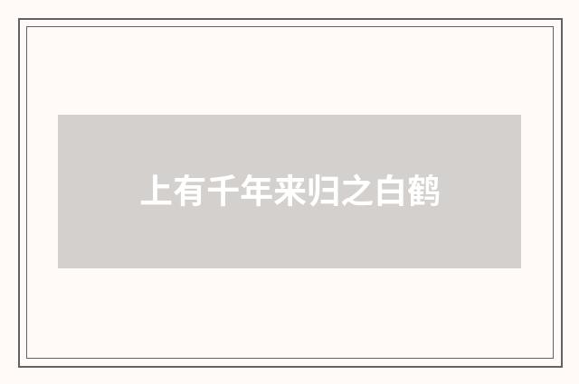 上有千年来归之白鹤