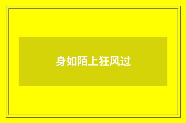 身如陌上狂风过