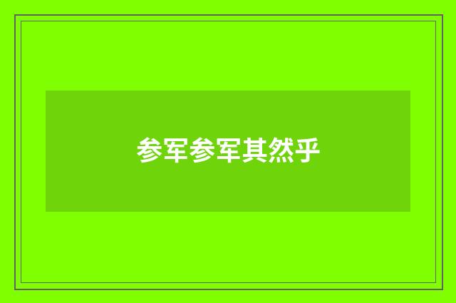 参军参军其然乎