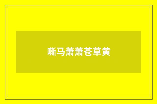 嘶马萧萧苍草黄