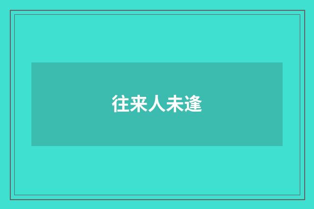 往来人未逢