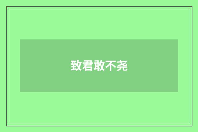 致君敢不尧