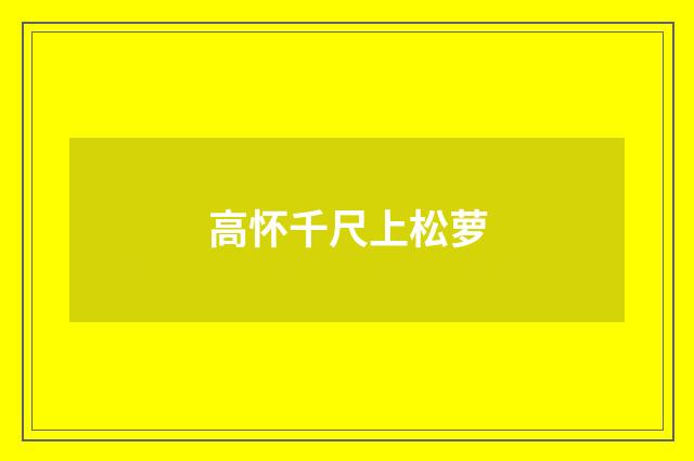 高怀千尺上松萝
