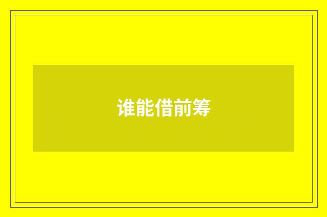谁能借前筹