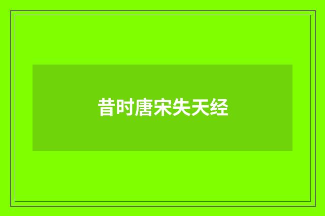 昔时唐宋失天经