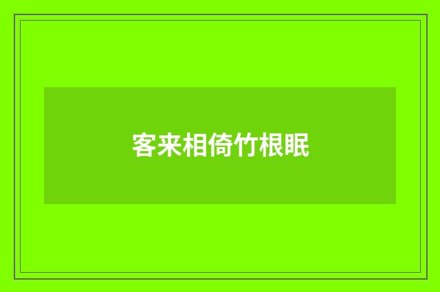 客来相倚竹根眠