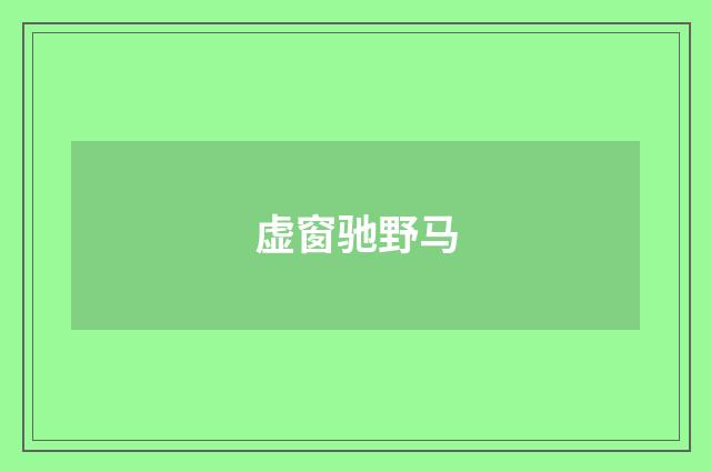 虚窗驰野马