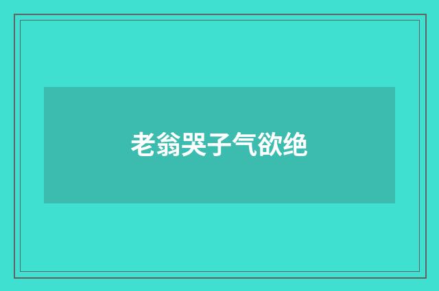 老翁哭子气欲绝