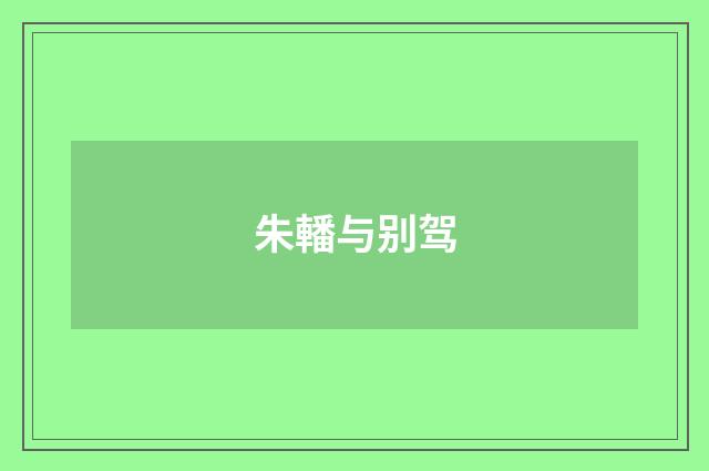 朱轓与别驾