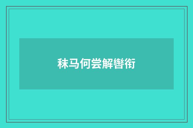 秣马何尝解辔衔