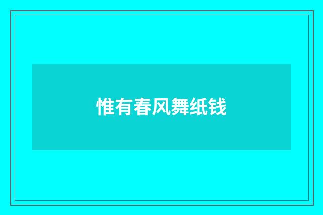惟有春风舞纸钱
