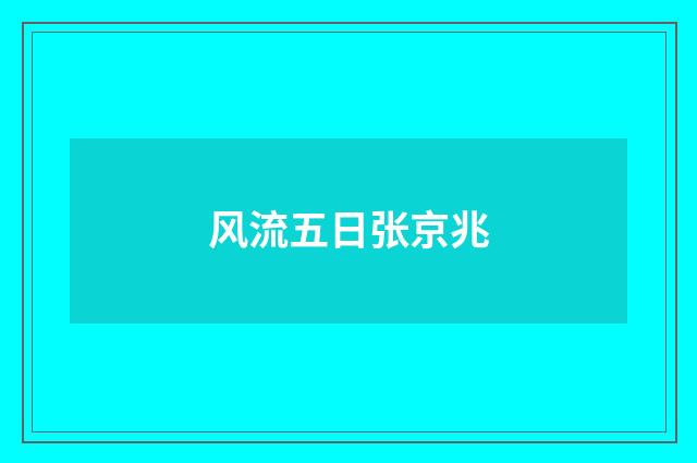 风流五日张京兆