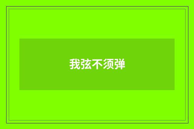 我弦不须弹