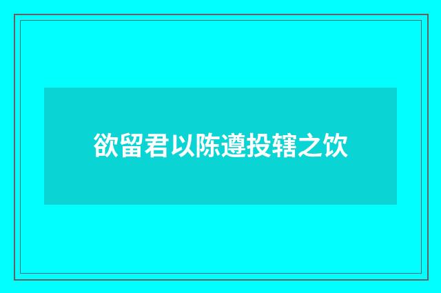 欲留君以陈遵投辖之饮