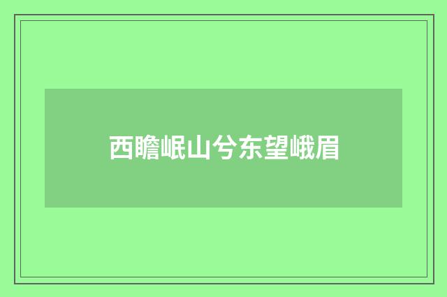西瞻岷山兮东望峨眉