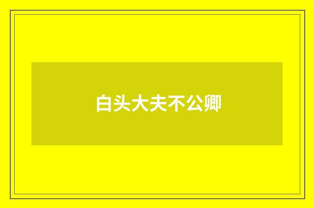白头大夫不公卿