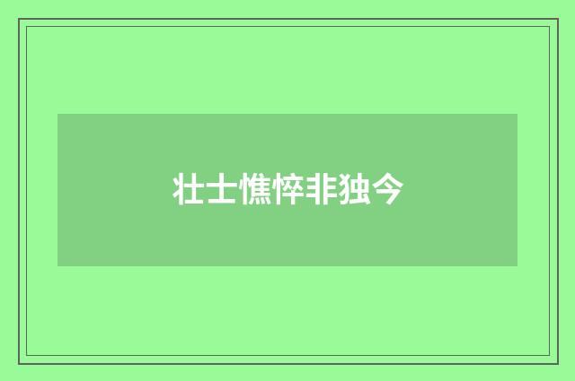 壮士憔悴非独今