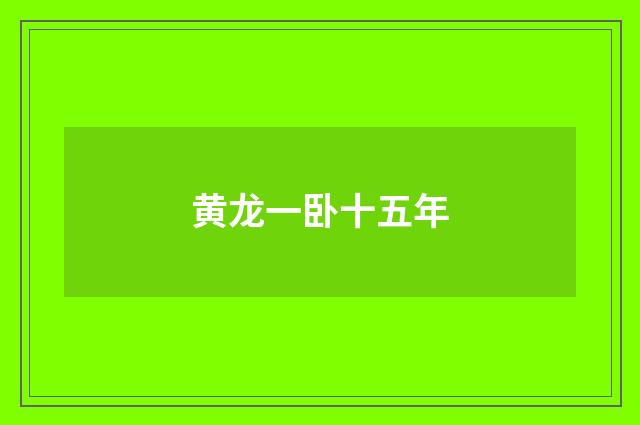 黄龙一卧十五年