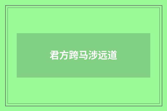 君方跨马涉远道