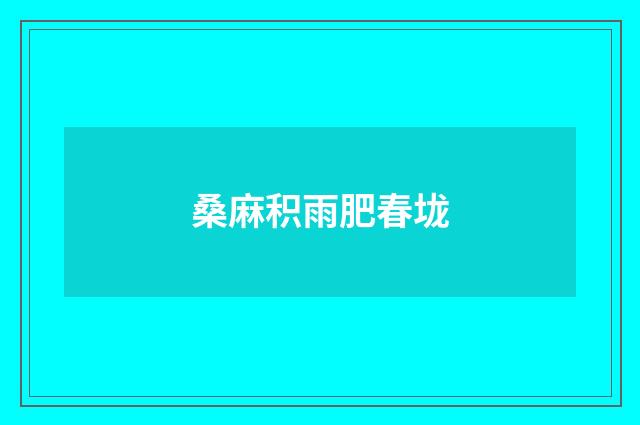 桑麻积雨肥春垅