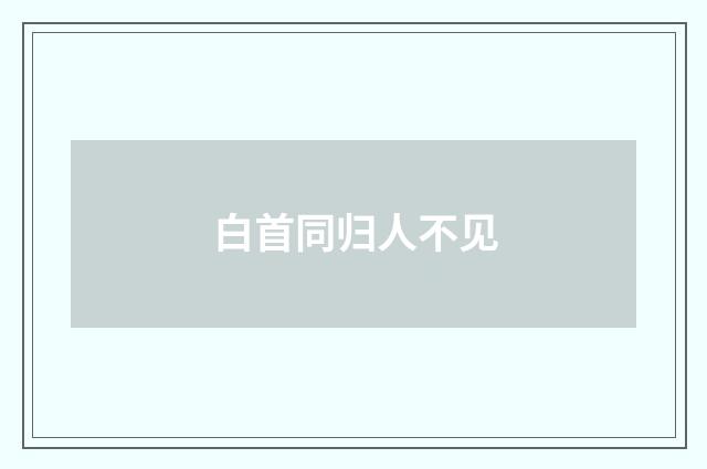白首同归人不见