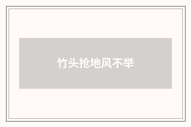 竹头抢地风不举