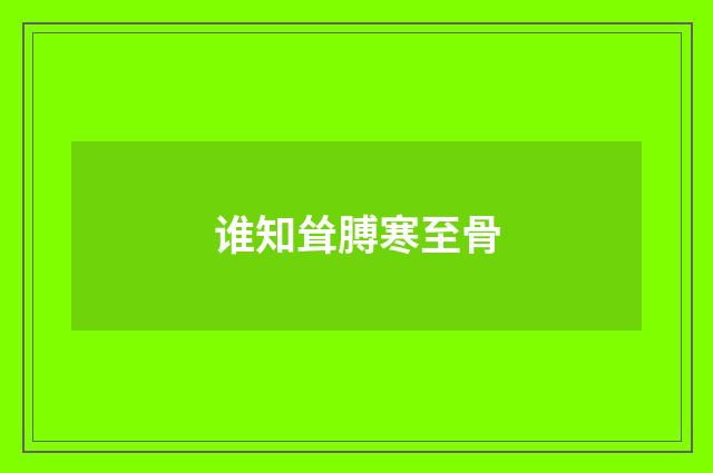 谁知耸膊寒至骨