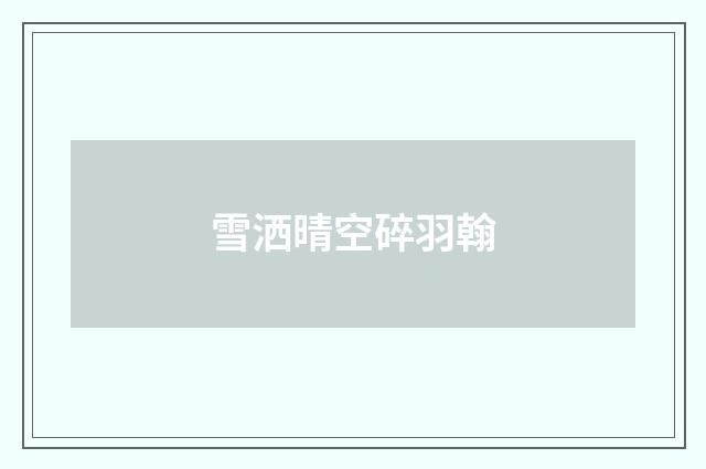 雪洒晴空碎羽翰