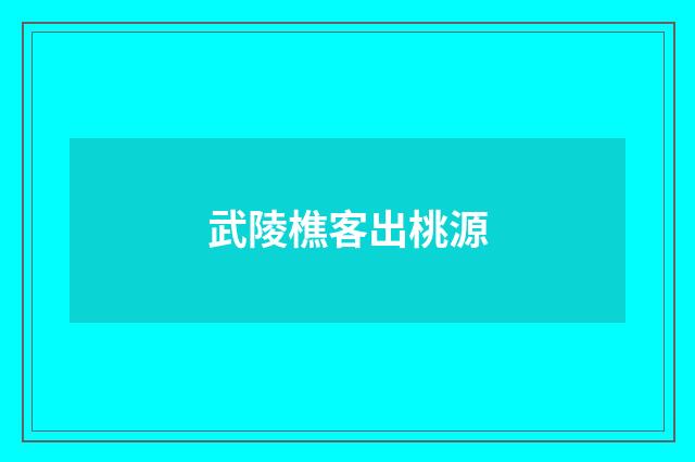 武陵樵客出桃源