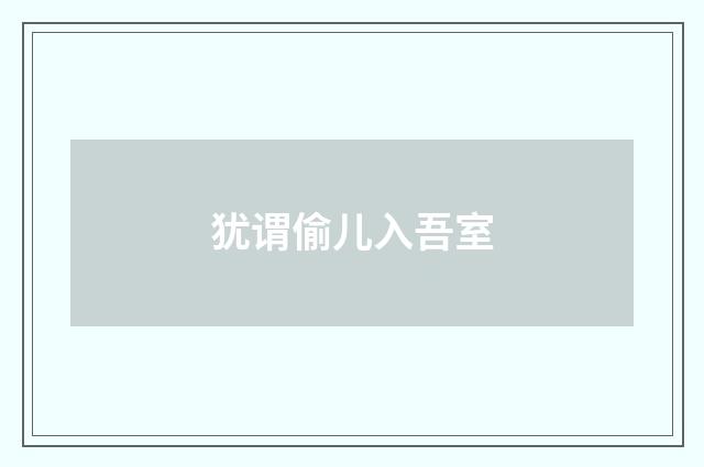 犹谓偷儿入吾室