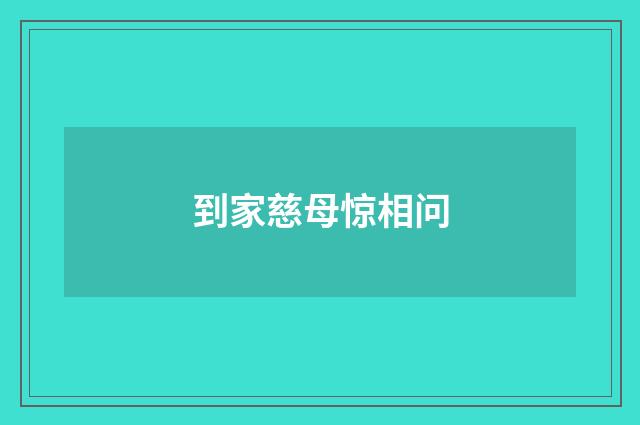 到家慈母惊相问
