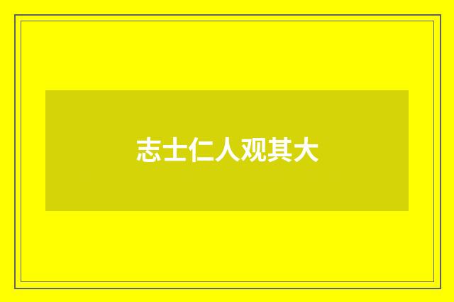 志士仁人观其大