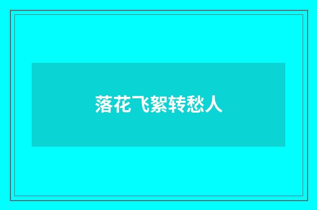 落花飞絮转愁人