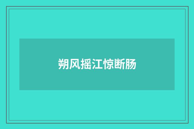 朔风摇江惊断肠