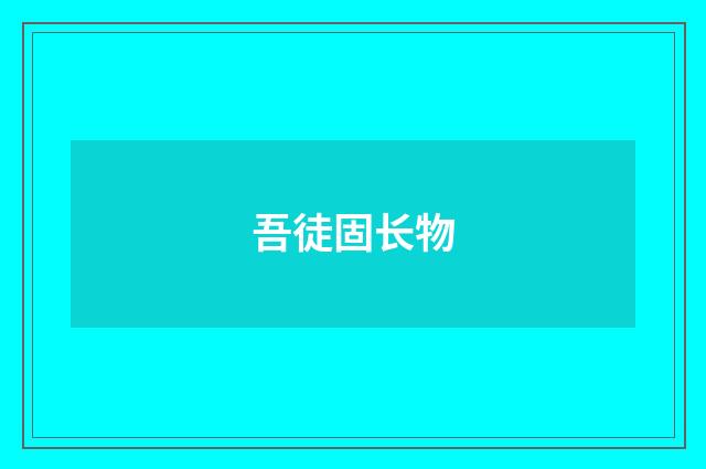 吾徒固长物