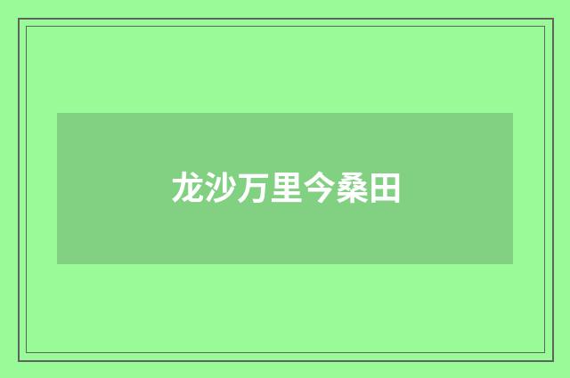 龙沙万里今桑田