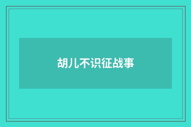 胡儿不识征战事