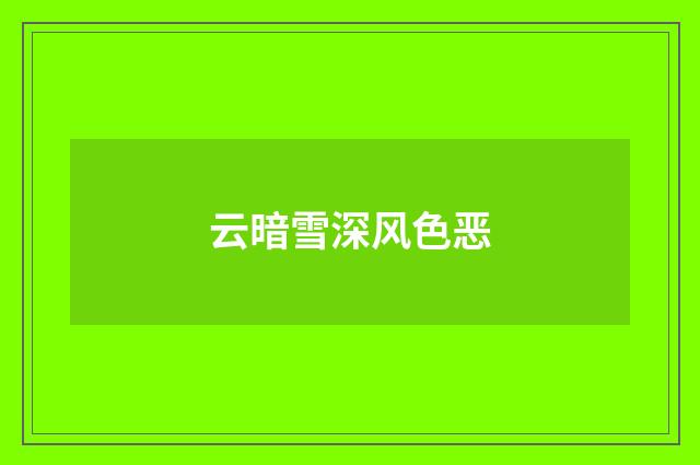 云暗雪深风色恶