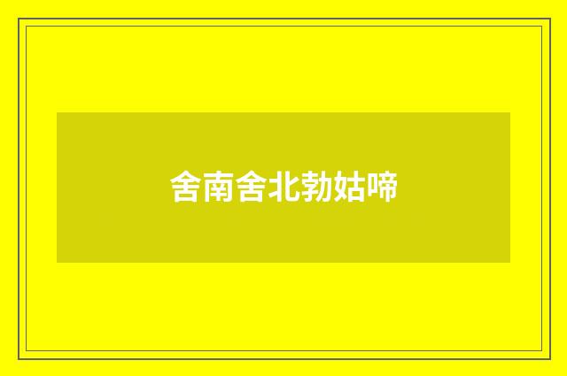 舍南舍北勃姑啼
