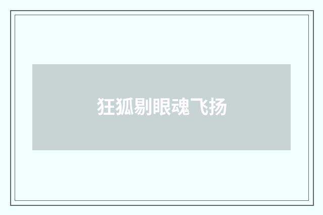 狂狐剔眼魂飞扬