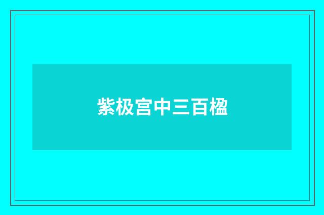 紫极宫中三百楹