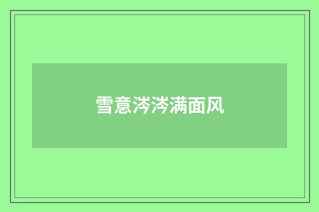 雪意涔涔满面风