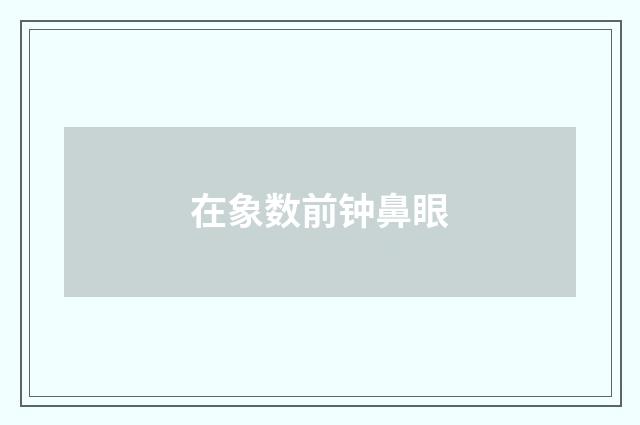在象数前钟鼻眼