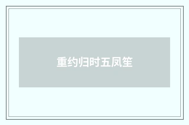 重约归时五凤笙